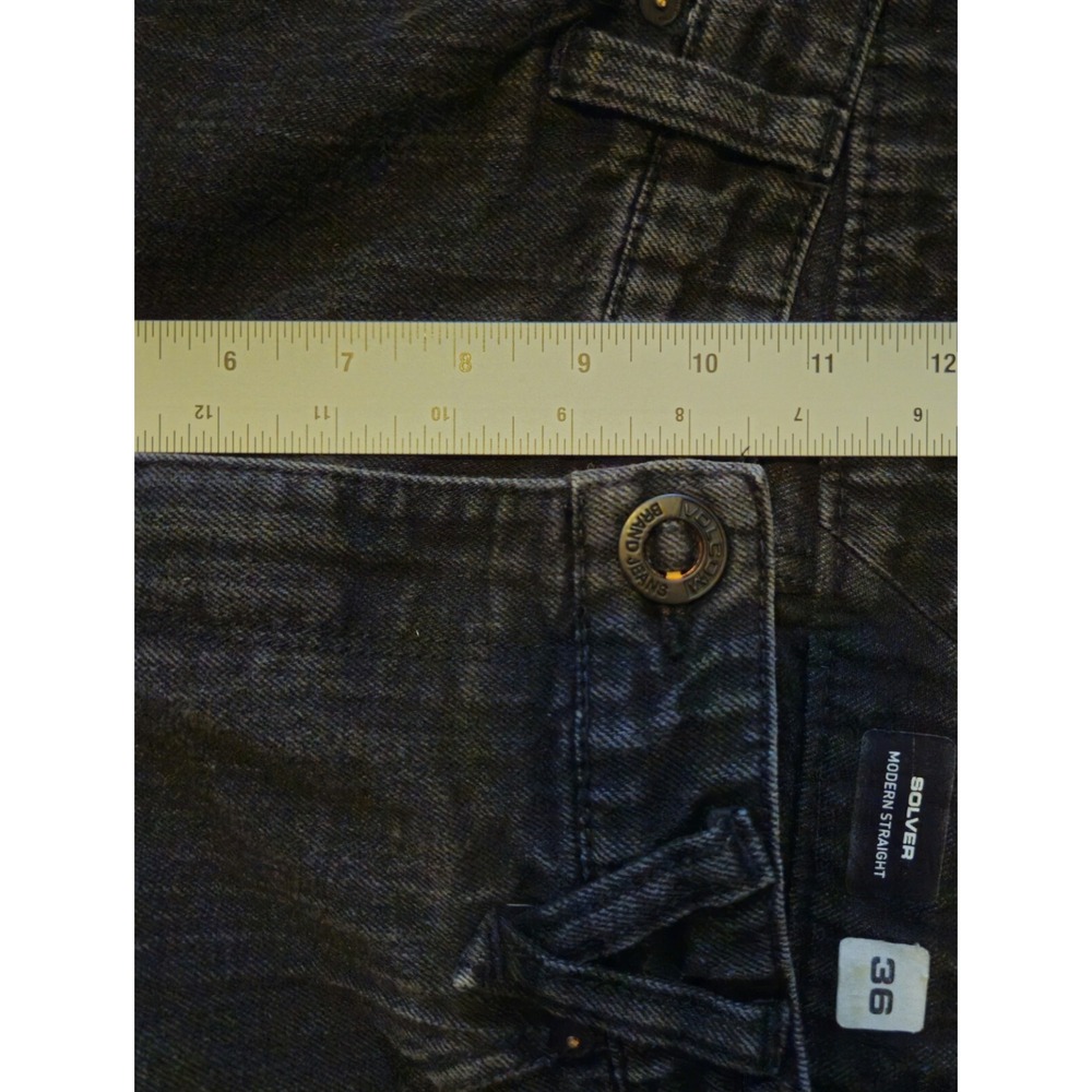 Volcom Solver Jeans Modern Fit Denim Men's Size 36 X 29 Black Straight (37x29)** - Picture 6 of 15